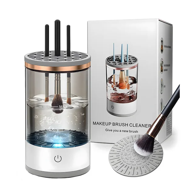 Makeup brush cleaner machine, deep clean makeup brushes and leave outstanding results. Easy to use and multi-function capabilities saves you time and effort!