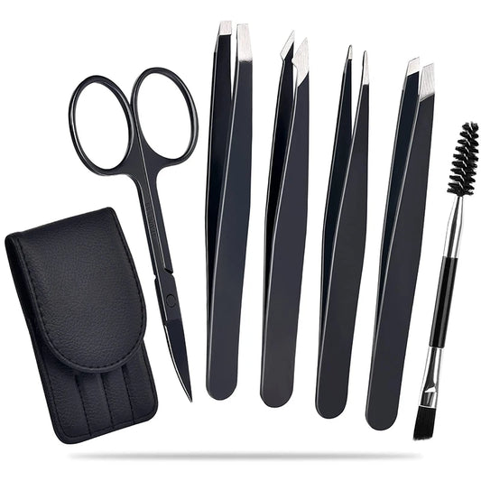 6 Pack Professional Tweezers Set